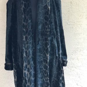 Vintage Lorovi Animal Print Gaux Fur Coat with Gloves